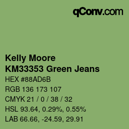 Color code: Kelly Moore - KM33353 Green Jeans | qconv.com