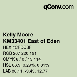 Code couleur: Kelly Moore - KM33401 East of Eden | qconv.com