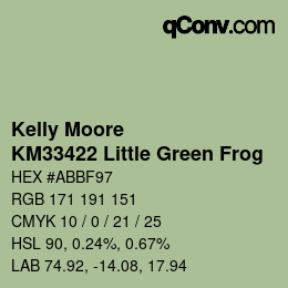 Color code: Kelly Moore - KM33422 Little Green Frog | qconv.com