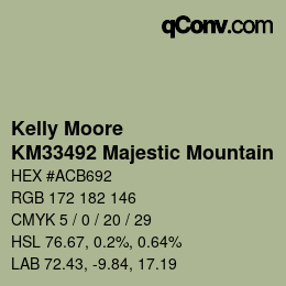 Código de color: Kelly Moore - KM33492 Majestic Mountain | qconv.com