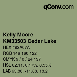 Color code: Kelly Moore - KM33503 Cedar Lake | qconv.com
