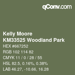 颜色代码: Kelly Moore - KM33525 Woodland Park | qconv.com