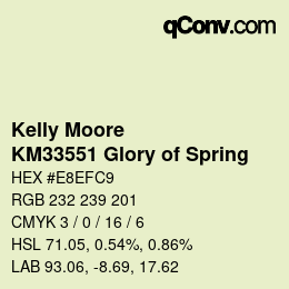 Color code: Kelly Moore - KM33551 Glory of Spring | qconv.com