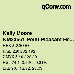 Color code: Kelly Moore - KM33561 Point Pleasant Heights | qconv.com