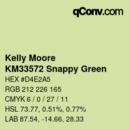 カラーコード: Kelly Moore - KM33572 Snappy Green | qconv.com