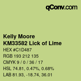 Color code: Kelly Moore - KM33582 Lick of Lime | qconv.com