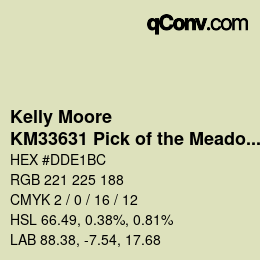 カラーコード: Kelly Moore - KM33631 Pick of the Meadow | qconv.com