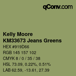 Code couleur: Kelly Moore - KM33673 Jeans Greens | qconv.com