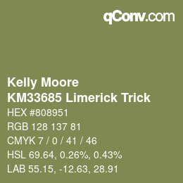 Color code: Kelly Moore - KM33685 Limerick Trick | qconv.com