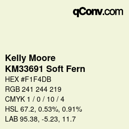 Color code: Kelly Moore - KM33691 Soft Fern | qconv.com