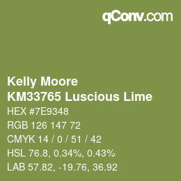 カラーコード: Kelly Moore - KM33765 Luscious Lime | qconv.com