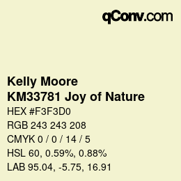 Color code: Kelly Moore - KM33781 Joy of Nature | qconv.com