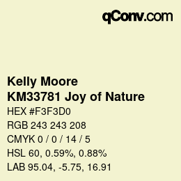 カラーコード: Kelly Moore - KM33781 Joy of Nature | qconv.com