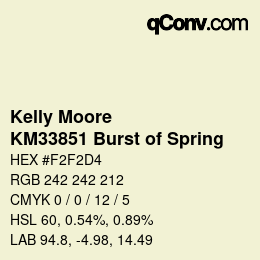 Color code: Kelly Moore - KM33851 Burst of Spring | qconv.com