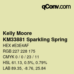 Color code: Kelly Moore - KM33881 Sparkling Spring | qconv.com