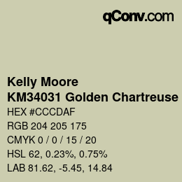 Color code: Kelly Moore - KM34031 Golden Chartreuse | qconv.com