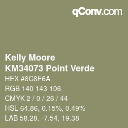 Color code: Kelly Moore - KM34073 Point Verde | qconv.com