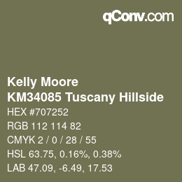 Color code: Kelly Moore - KM34085 Tuscany Hillside | qconv.com