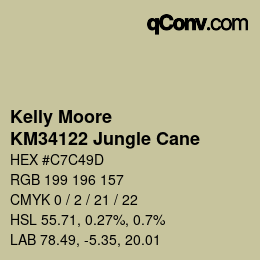 Color code: Kelly Moore - KM34122 Jungle Cane | qconv.com