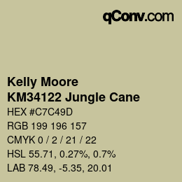 カラーコード: Kelly Moore - KM34122 Jungle Cane | qconv.com