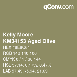 Código de color: Kelly Moore - KM34153 Aged Olive | qconv.com