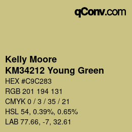 Color code: Kelly Moore - KM34212 Young Green | qconv.com