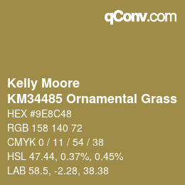 カラーコード: Kelly Moore - KM34485 Ornamental Grass | qconv.com