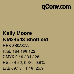 Color code: Kelly Moore - KM34543 Sheffield | qconv.com