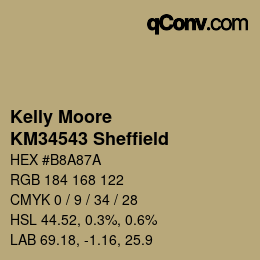 颜色代码: Kelly Moore - KM34543 Sheffield | qconv.com