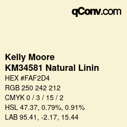 Code couleur: Kelly Moore - KM34581 Natural Linin | qconv.com