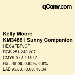 カラーコード: Kelly Moore - KM34661 Sunny Companion | qconv.com