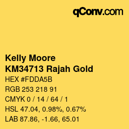 Color code: Kelly Moore - KM34713 Rajah Gold | qconv.com