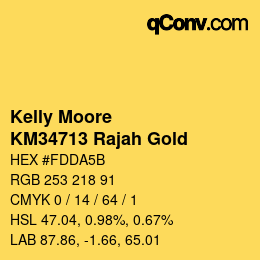 颜色代码: Kelly Moore - KM34713 Rajah Gold | qconv.com
