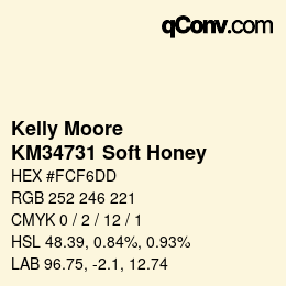 Code couleur: Kelly Moore - KM34731 Soft Honey | qconv.com