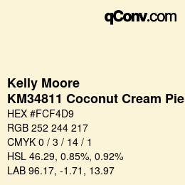Code couleur: Kelly Moore - KM34811 Coconut Cream Pie | qconv.com