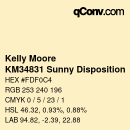 Código de color: Kelly Moore - KM34831 Sunny Disposition | qconv.com