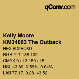 Color code: Kelly Moore - KM34863 The Outback | qconv.com
