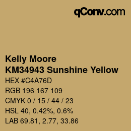 Color code: Kelly Moore - KM34943 Sunshine Yellow | qconv.com