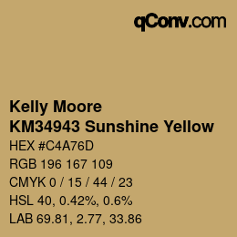 Código de color: Kelly Moore - KM34943 Sunshine Yellow | qconv.com
