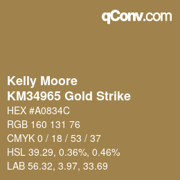 カラーコード: Kelly Moore - KM34965 Gold Strike | qconv.com