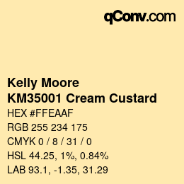 Farbcode: Kelly Moore - KM35001 Cream Custard | qconv.com