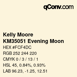 カラーコード: Kelly Moore - KM35051 Evening Moon | qconv.com