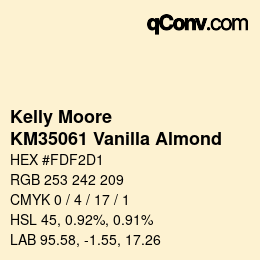 Color code: Kelly Moore - KM35061 Vanilla Almond | qconv.com