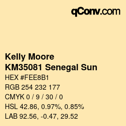 Color code: Kelly Moore - KM35081 Senegal Sun | qconv.com