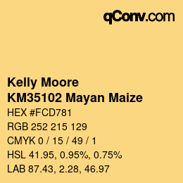 カラーコード: Kelly Moore - KM35102 Mayan Maize | qconv.com