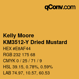颜色代码: Kelly Moore - KM3512-Y Dried Mustard | qconv.com