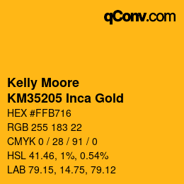 颜色代码: Kelly Moore - KM35205 Inca Gold | qconv.com