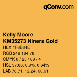 Código de color: Kelly Moore - KM35273 Niners Gold | qconv.com