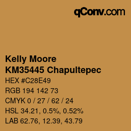 Color code: Kelly Moore - KM35445 Chapultepec | qconv.com