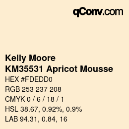 Color code: Kelly Moore - KM35531 Apricot Mousse | qconv.com